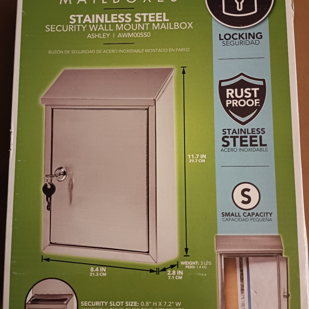 Stainless steel security wall mount mailbox (349)